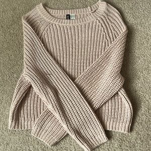 Cropped chunky knit sweater